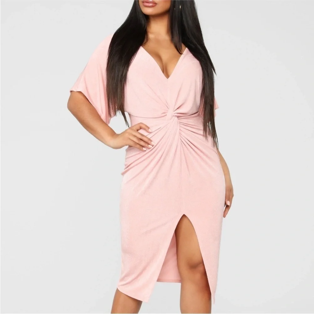 NWT Fashion Nova Full Grown Knot Dress - Sz Small EA096 - Picture 3 of 10